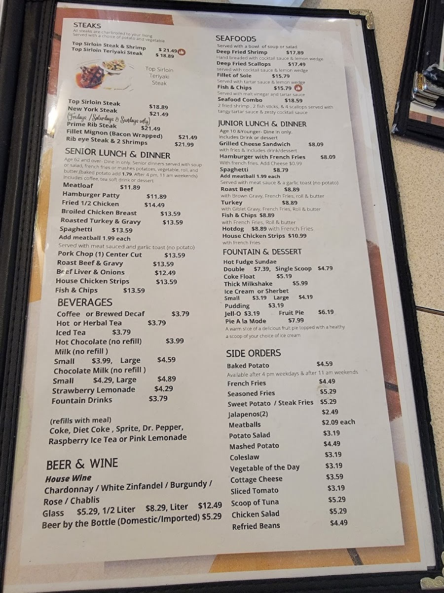Costa's Family Restaurant Menu - Image 1